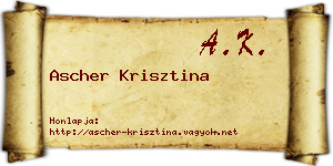 Ascher Krisztina névjegykártya