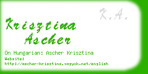 krisztina ascher business card